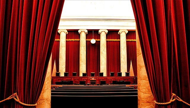 View from back of the empty supreme court