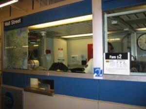 New York City subway ticket counter with hearing loop