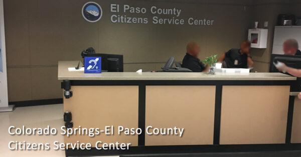 El Paso County service desk with counter hearing loop