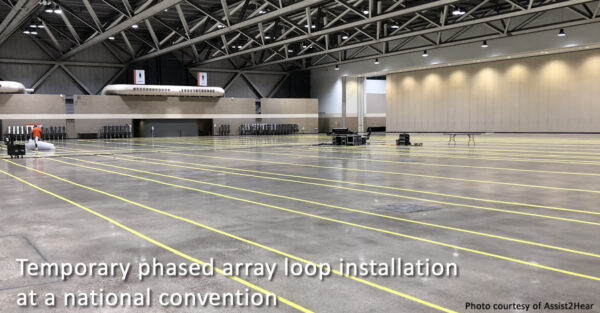 Temporary phased array in large room