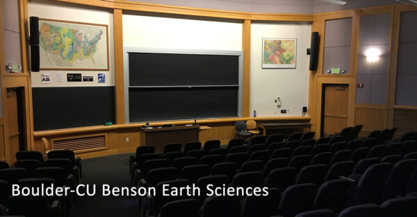 inside of Benson Earth Sciences lecture hall