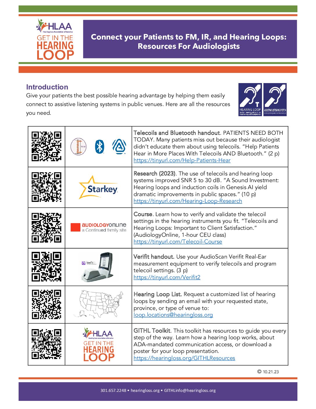 HLAA-Resources For Audiologists-Connect Your Patients to ALS-ADA 2023 Resources For Audiologists-Connect Your Patients to ALS, Convention