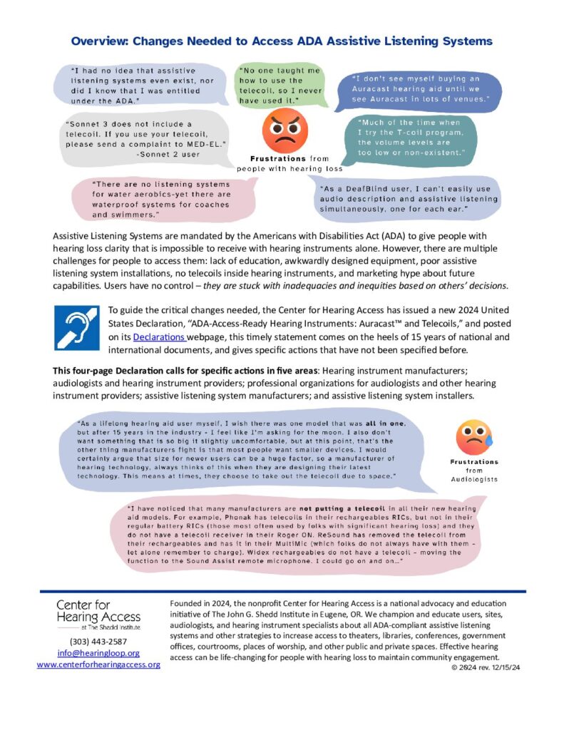 2024 Overview U.S. Declaration, ADA-Access-Ready Hearing Instruments