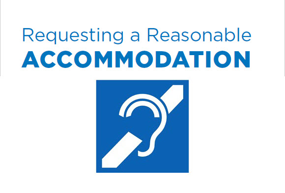 Requesting a reasonable accommodation with International Symbol of Access for Hearing Loss