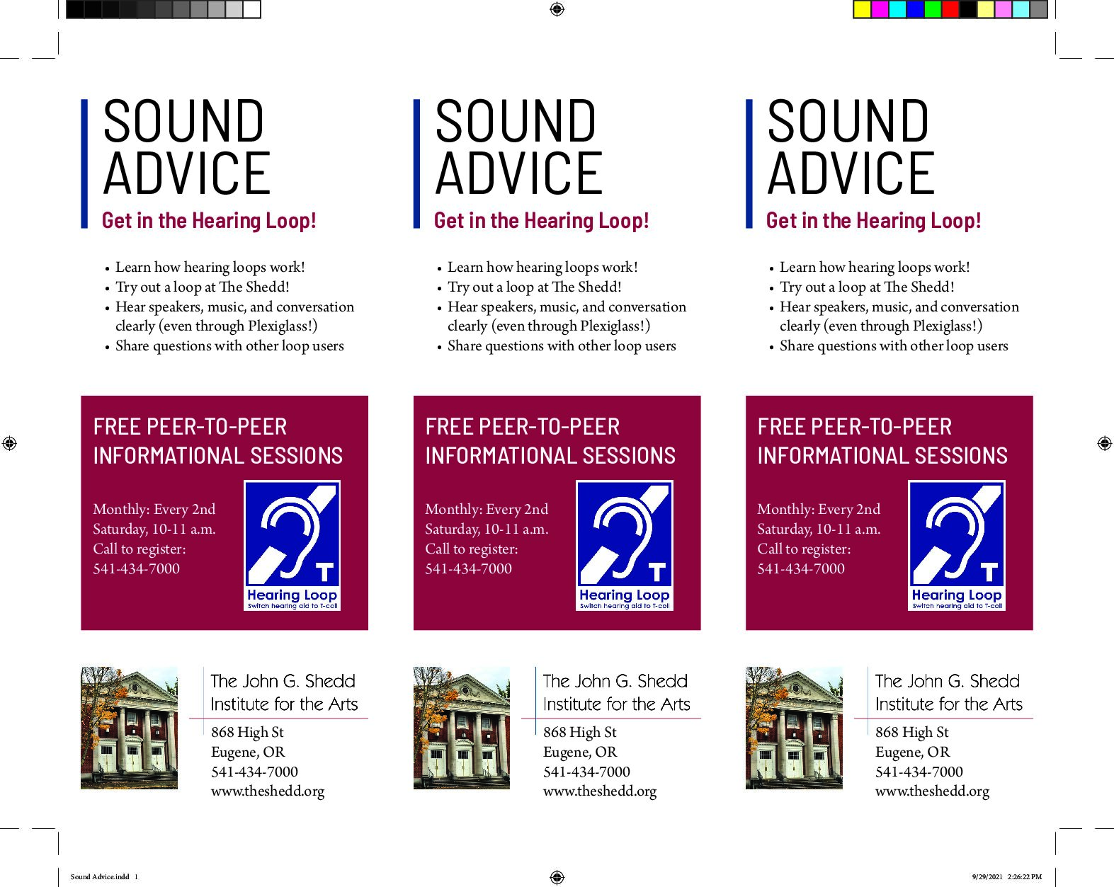 Shedd-SoundAdviceInfoCard Sound Advice (The Shedd)