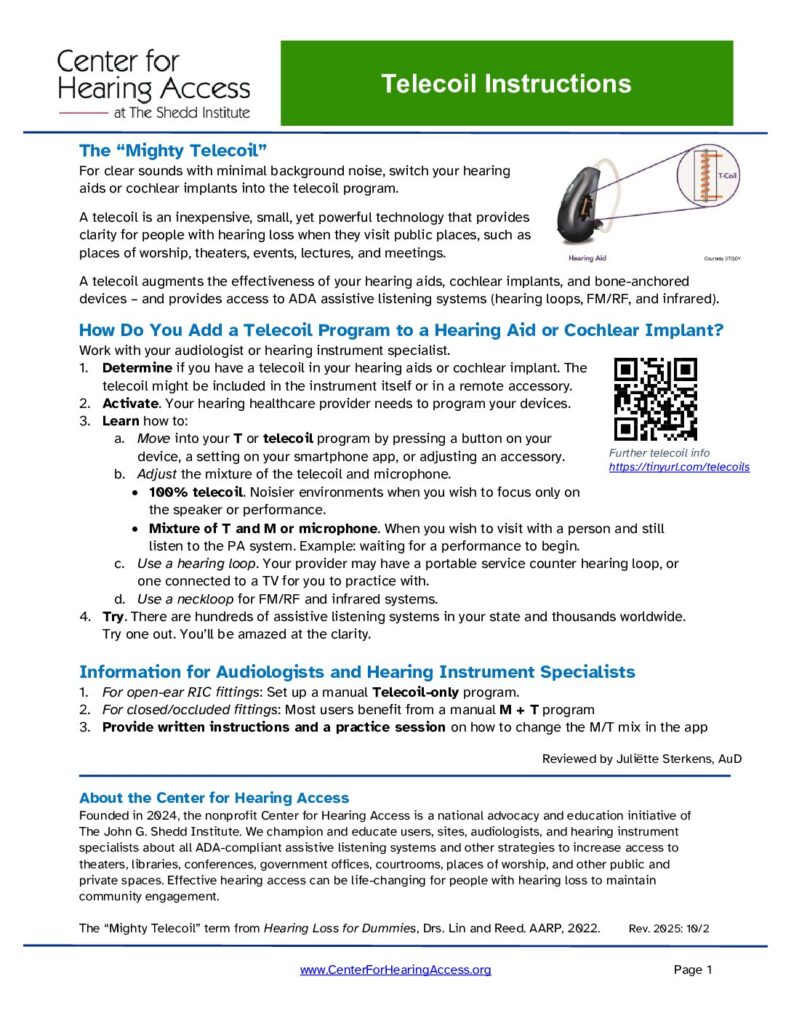 Telecoil Instructions