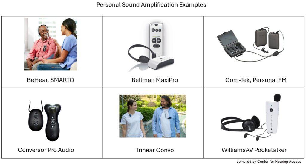 6 different manufacturers with personal sound amplification,