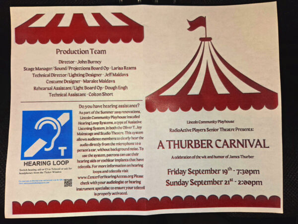 photo of program with hearing loop logo and description