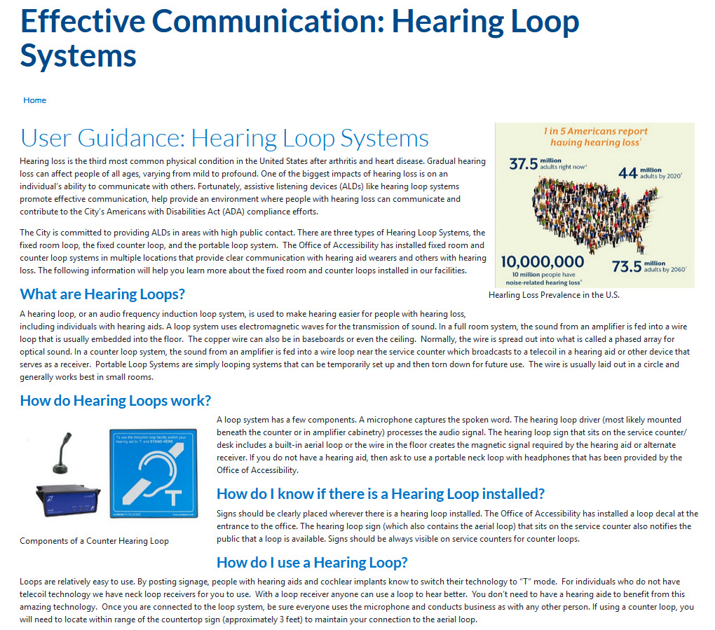 screenshot-City of Colorado Springs webpage about hearing loops