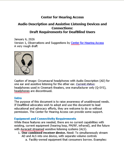 Thumbnail-page one of draft requirements for DeafBlind